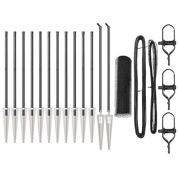 vidaXL Zaunpfosten Grau 25 x 0,5 m 13 mm Maschen Stahl 3353223 günstig online kaufen