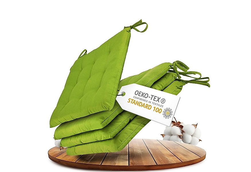 Gräfenstayn Stuhlkissen Sitzkissen 40x40cm Haltebänder Indoor Outdoor, robu günstig online kaufen