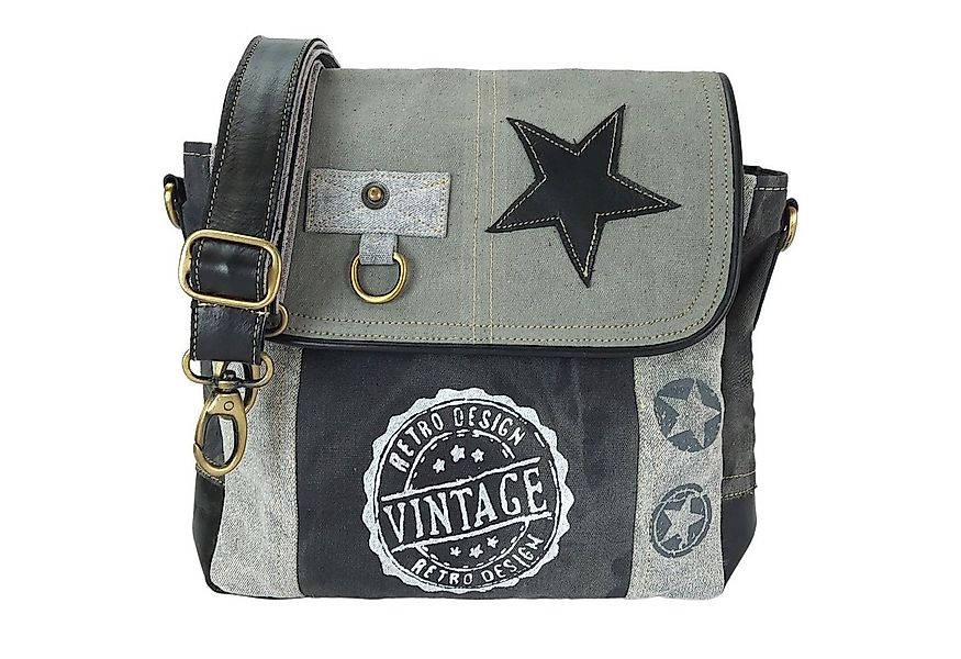 Sunsa Umhängetasche Sunsa Vintage Umhängetasche aus Canvas. Kleine graue Da günstig online kaufen