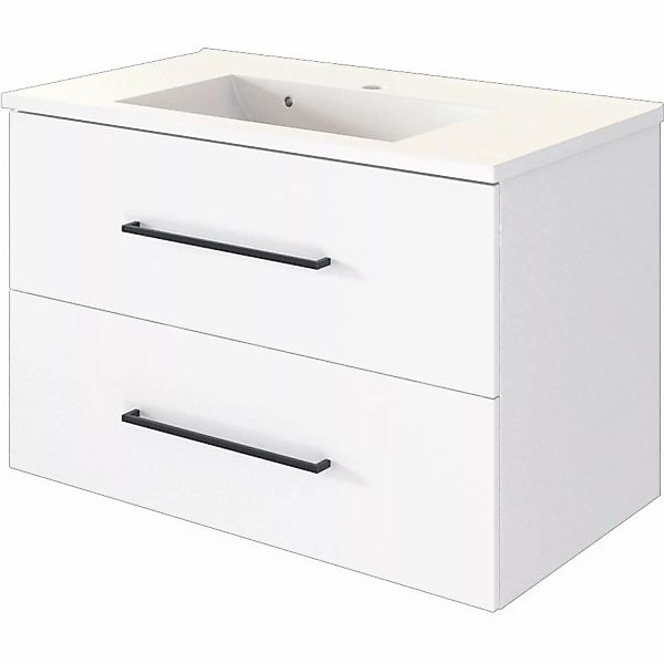 Held Möbel Einzelwaschtisch Rom 80 cm Weiß Matt mit Softclose günstig online kaufen