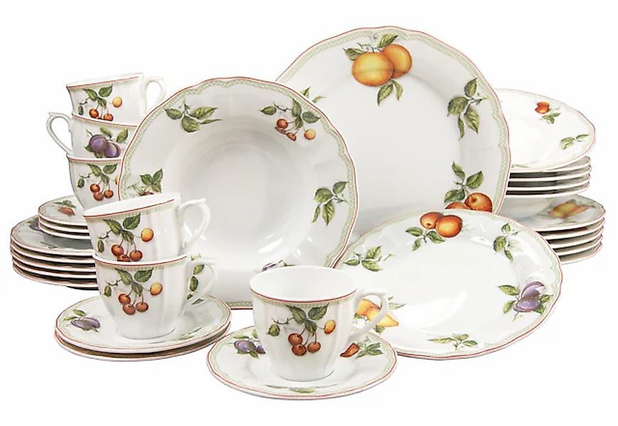 CreaTable Kombiservice »Geschirr-Set Flora Orchard«, (Set, 30 tlg., Kaffees günstig online kaufen