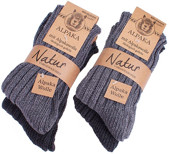 BRUBAKER Kuschelsocken warme dicke Alpaka Socken günstig online kaufen