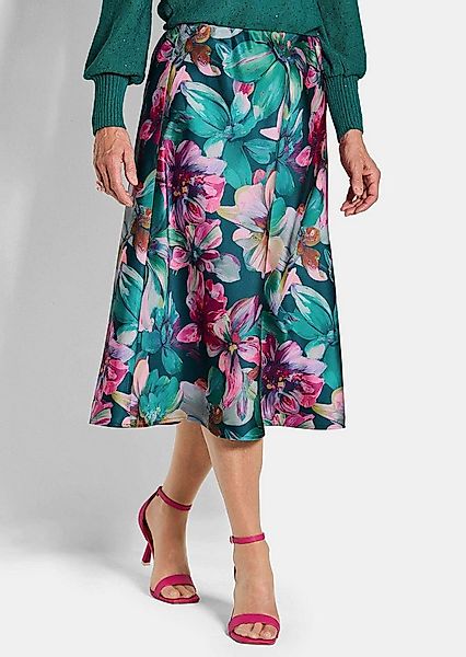 GOLDNER Schlupfrock Eleganter A-Linienrock, floraler Print Midirock aus sch günstig online kaufen