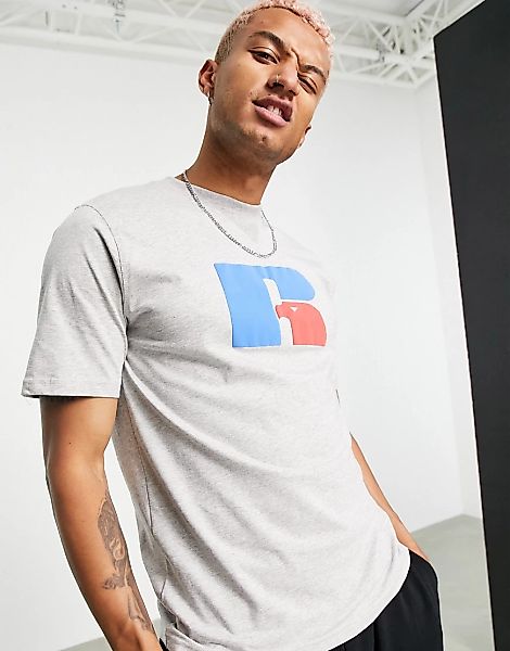 Russell Athletic – Jerry Big – T-Shirt mit Logo in Grau günstig online kaufen