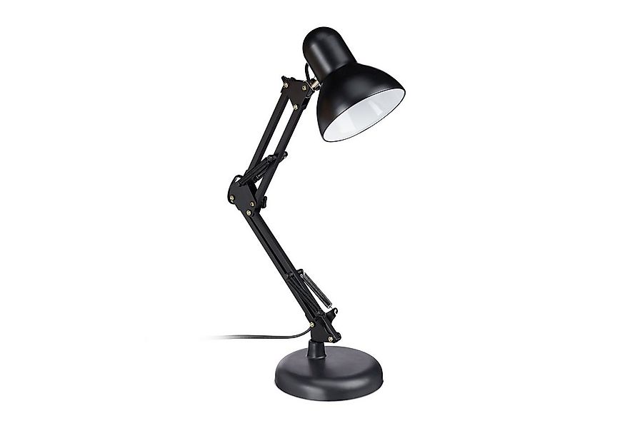 relaxdays Tischleuchte Retro Schreibtischlampe, schwarz günstig online kaufen