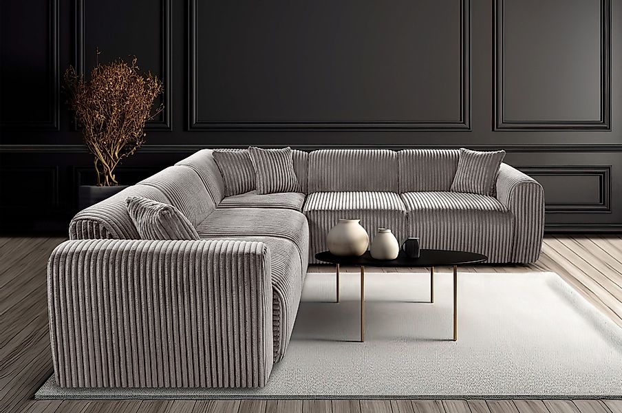 OKAA Ecksofa L-Form Tamara Rundecke 260x260x88 günstig online kaufen