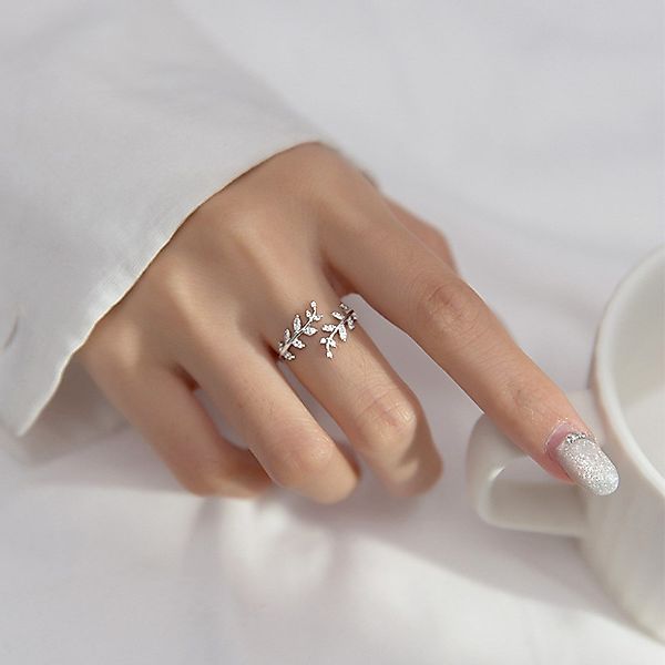 KARMA Fingerring Damenring Blätter Silber 925 günstig online kaufen