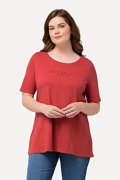 Ulla Popken T-Shirt T-Shirt PURE-Stickerei Rundhals günstig online kaufen