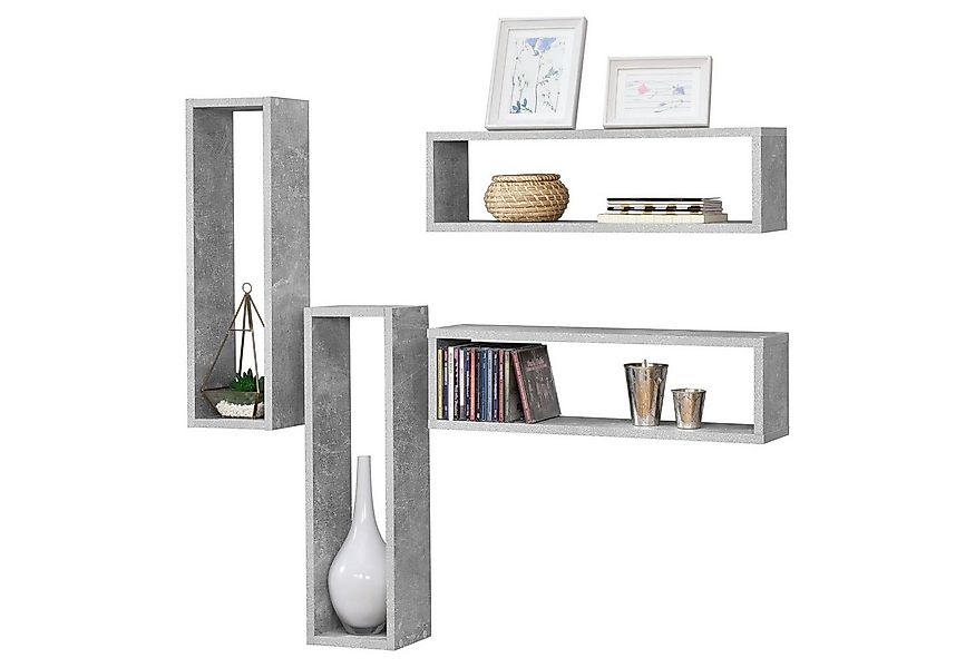 en.casa Wandregal, »Fagernes« Wandablage 4-teilig Schweberegal Wandboard Be günstig online kaufen