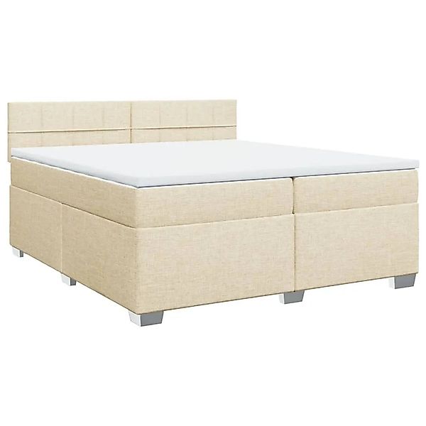 vidaXL Boxspringbett mit Matratze Creme 200x200 cm Stoff 3288300 günstig online kaufen