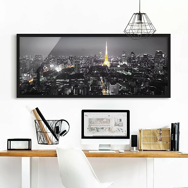 Bild mit Rahmen Architektur & Skyline - Panorama Tokio günstig online kaufen