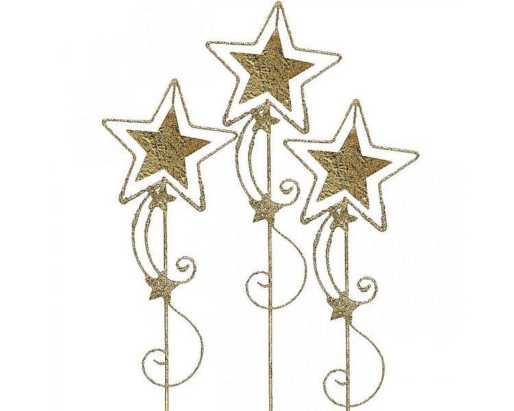 Viana Weihnachtsmann Gartenstecker Stern Gold Glänzend Weihnachtsdeko Glitz günstig online kaufen
