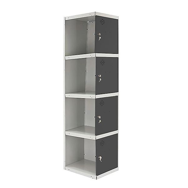 PROREGAL Spind AMEGO HxBxT 180 x 30 x 50 cm 4 Abteile Anbaumodul Weiß-Anthr günstig online kaufen