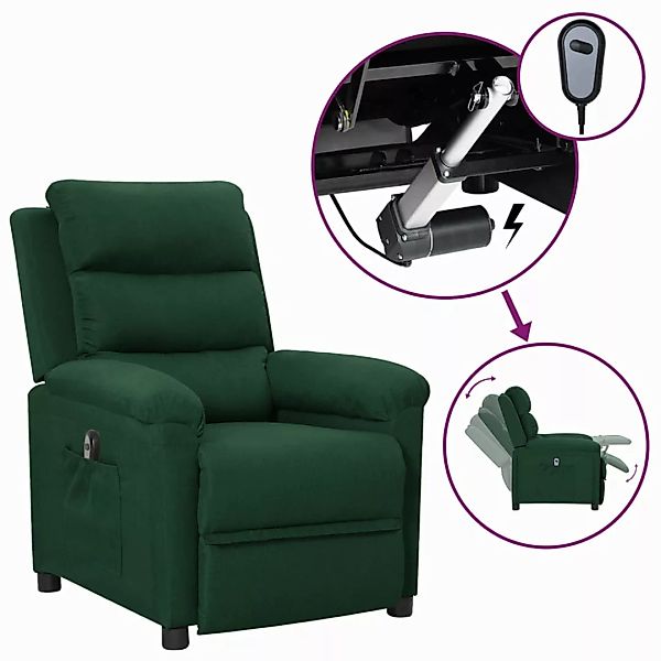 vidaXL Sessel Relaxsessel Elektrisch Dunkelgrün Stoff günstig online kaufen