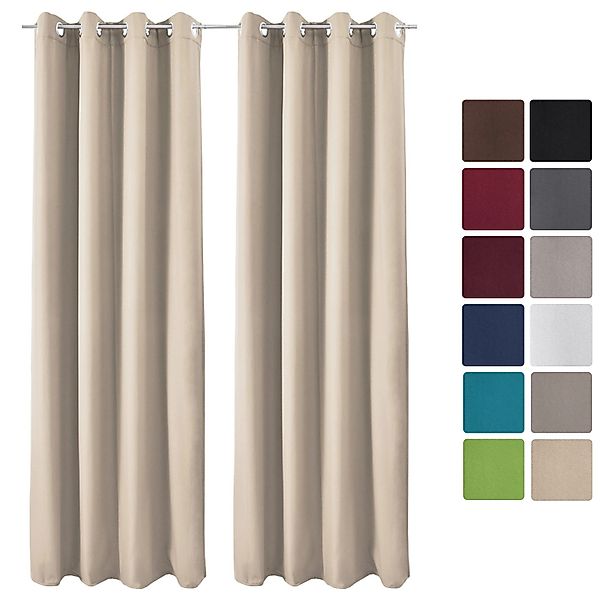 Beautissu Amelie TO Vorhang mit Öse 140x245cm Creme 2tlg günstig online kaufen