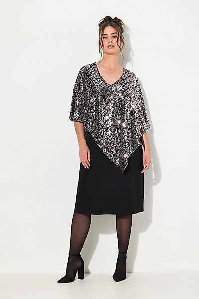 Ulla Popken Abendkleid Kleid doppellagig V-Ausschnitt günstig online kaufen