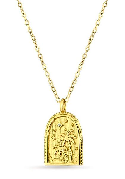 Einzelstück Charm-Kette Sunchaser Gold Vermeil Halskette mit Sonne, Strand, günstig online kaufen