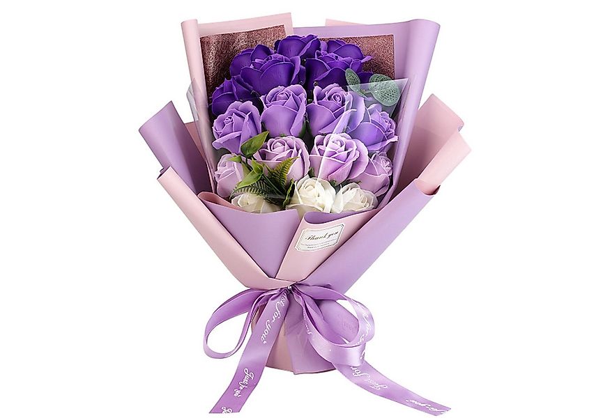 Kunstblume Rosenstrauß Seife Rosenblumenstrauß Seifenblume für Valentinstag günstig online kaufen