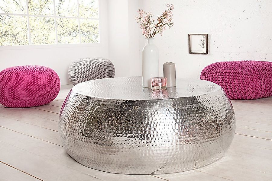 riess-ambiente Couchtisch ORIENT Ø80cm silber (Einzelartikel, 1-St), Wohnzi günstig online kaufen