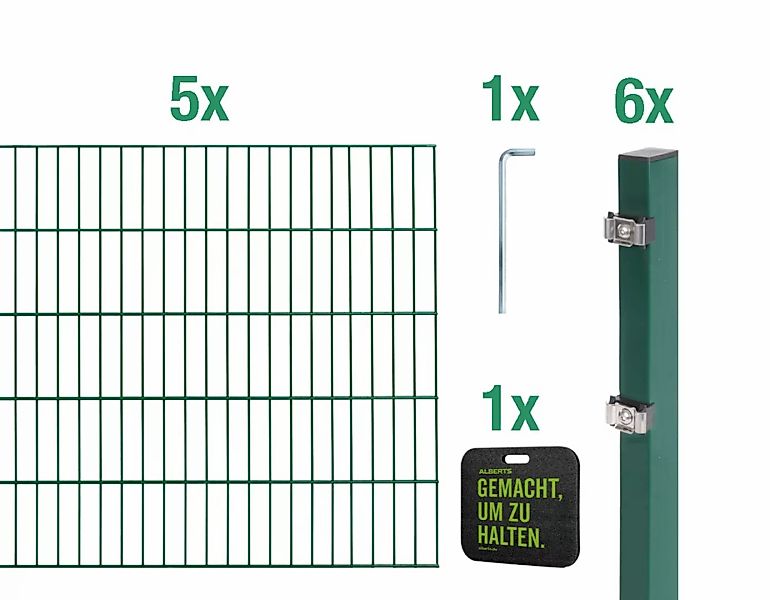 Alberts Doppelstabmattenzaun "Grundset", Höhe: 80-160 cm, Gesamtlänge: 4-30 günstig online kaufen