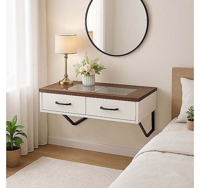 HollyHOME Schminktisch Wandmontierter Schminktisch mit transparentem Glas, günstig online kaufen