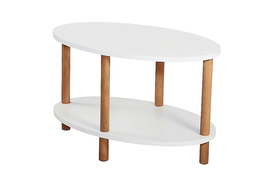en.casa Couchtisch, »Højreby« oval Beine aus Buchenholz 70x44x43 cm Weiß günstig online kaufen