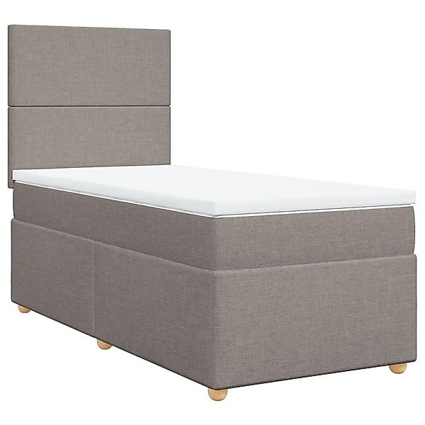 vidaXL Boxspringbett mit Matratze Taupe 100x200 cm Stoff 3293488 günstig online kaufen