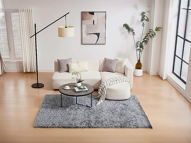 Hochflorteppich ultraweich - 160 x 230 cm - Grau - DOLCE günstig online kaufen