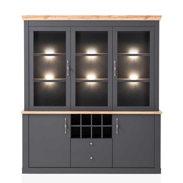 Küchenbuffetschrank im Landhaus Stil 205 cm hoch - 184 cm breit günstig online kaufen