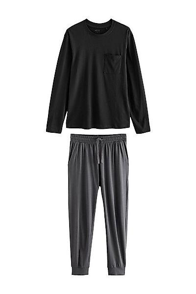 Next Pyjama Langärmeliger Schlafanzug mit Bündchen (2 tlg) günstig online kaufen