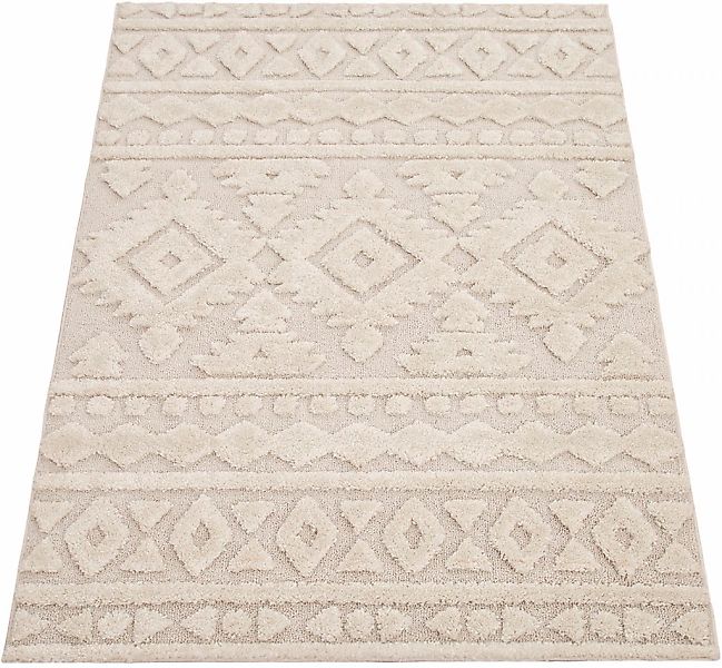 Paco Home Hochflor-Teppich »Genua 746«, rechteckig, 34 mm Höhe, Uni Farben, günstig online kaufen