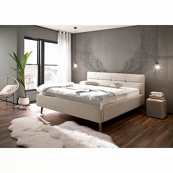 home24 meise.möbel Polsterbett Lotte 180x200 cm Webstoff Beige mit Bettkäst günstig online kaufen
