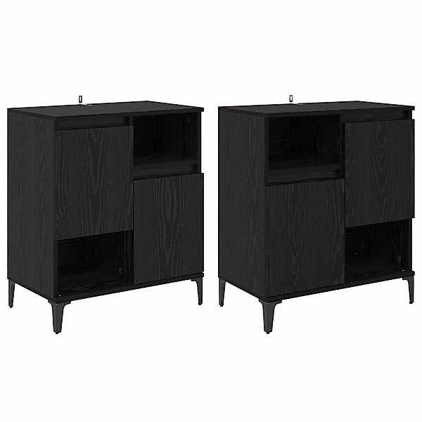vidaXL Sideboards 2 Stk Schwarz Eichen-Optik 60 x 35 x 70 cm 3415601 günstig online kaufen