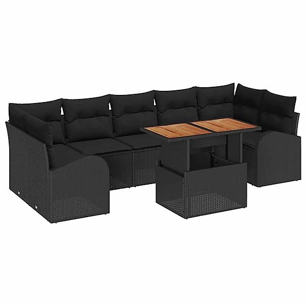 vidaXL Garten-Sofa-Set mit Speicher 8-Tlg Schwarz Poly Rattan 3358291 günstig online kaufen