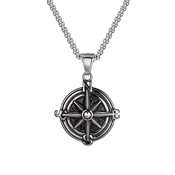 KARMA Kette mit Anhänger Kompass Edelstahl günstig online kaufen