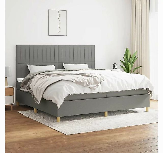 vidaXL Boxspringbett Boxspringbett mit Matratze Dunkelgrau 200x200 cm Stoff günstig online kaufen