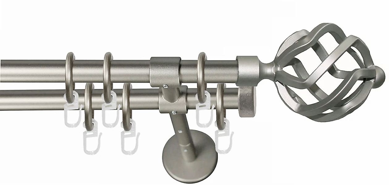 GARESA Gardinenstange "RUSTIKA" Ø 16 mm 2 läufig-läufig Wunschmaßlänge rust günstig online kaufen