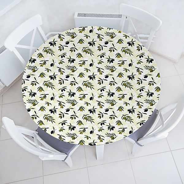 Abakuhaus Tischdecke Rundum-elastische Stofftischdecke, Olive Belaubt günstig online kaufen
