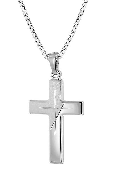 trendor Kette mit Anhänger Silber Herren-mit Kreuz-Anhänger günstig online kaufen