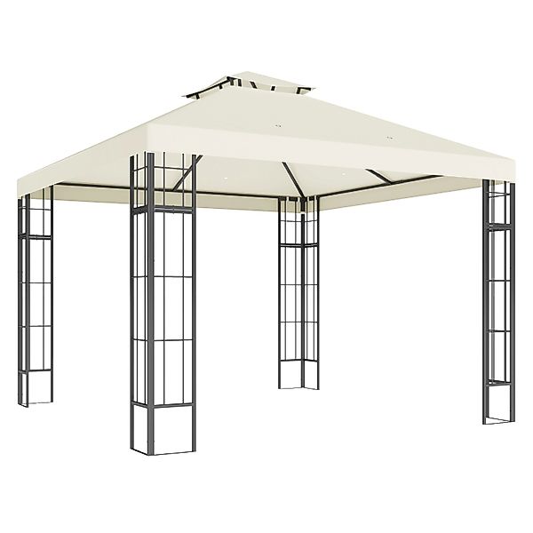 Outsunny Pavillon Metall Polyester Cremeweiß 298L x 298B x 279H cm günstig online kaufen