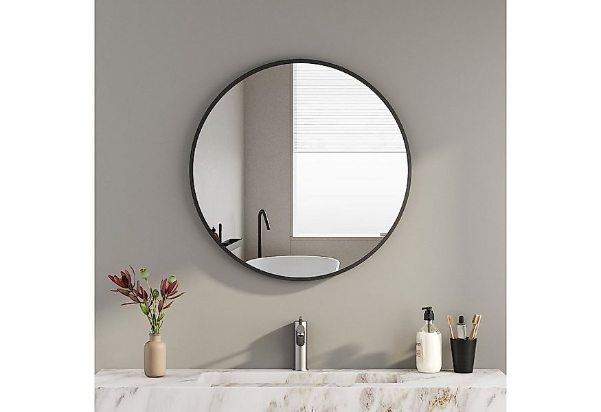 Boromal Wandspiegel Spiegel Rund Schwarz Wand Badspiegel Metall Rahmen Flur günstig online kaufen
