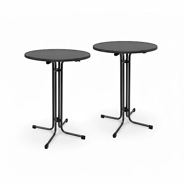 Beautissu Bellini Stehtisch Ø70xH110cm Schwarz 2tlg günstig online kaufen