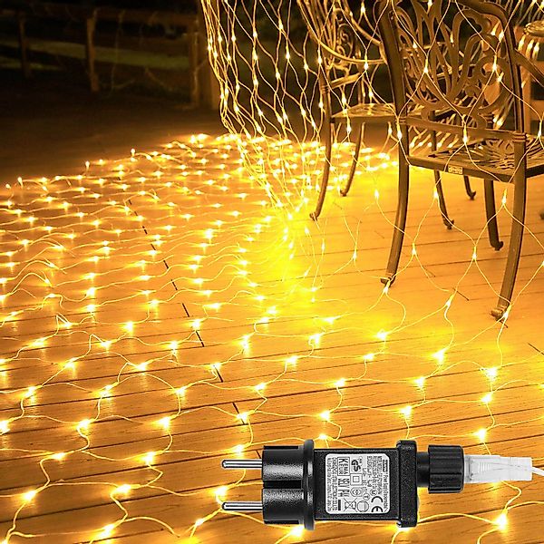 Rosnek LED-Lichternetz 2x3/4x6M, 8 modi, Timer, günstig online kaufen