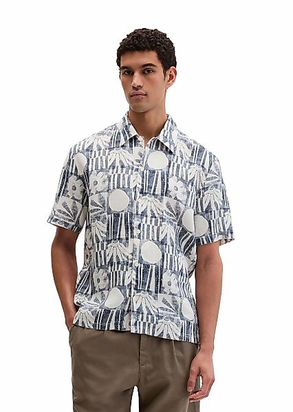 Marc OPolo Kurzarmhemd Leinenhemd regular fit mit Allover-Print günstig online kaufen