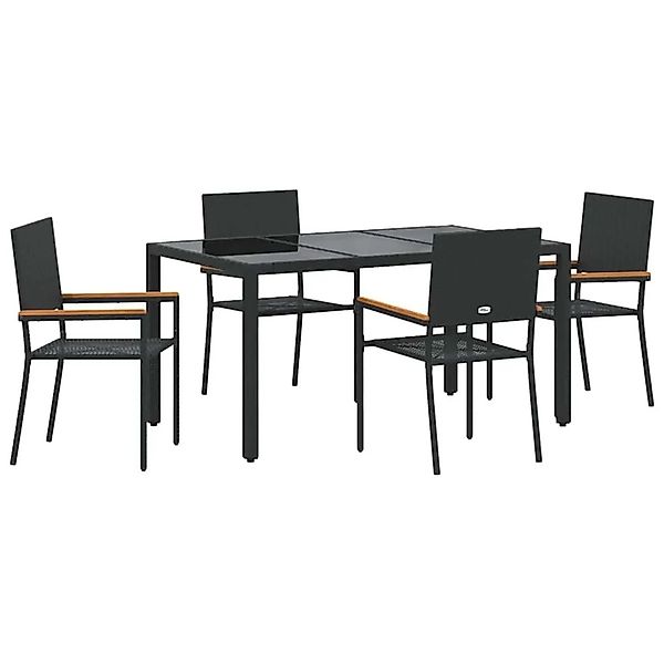 vidaXL Garten Essgruppe 5-Tlg Schwarz Poly-Rattan 3365390 günstig online kaufen