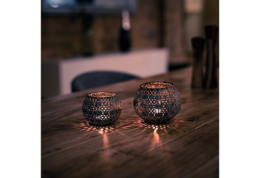 Flanacom Teelichthalter Orientalische Kerzengläser Metall - Schattenspiel ( günstig online kaufen