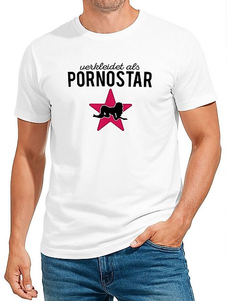 MoonWorks Print-Shirt Herren T-Shirt verkleidet als Pornostar Kostüm Verkle günstig online kaufen