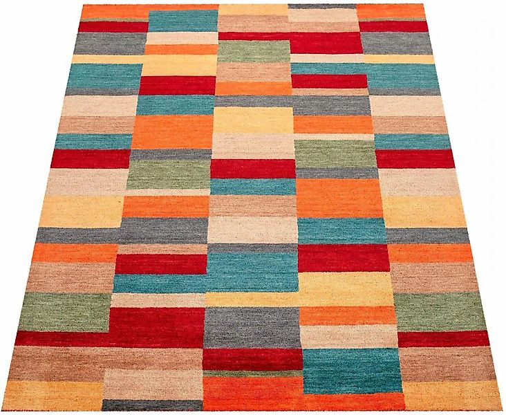 Paco Home Wollteppich "Gabbeh 305" rechteckig 14 mm Höhe Kurzflor, handgewe günstig online kaufen