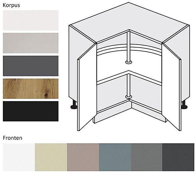 Feldmann-Wohnen Eckschrank Kvantum (Türscharniere mit Soft-Close-Funktion, günstig online kaufen