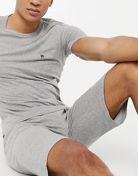 French Connection – Pyjama-Set mit Shorts und T-Shirt in Grau günstig online kaufen